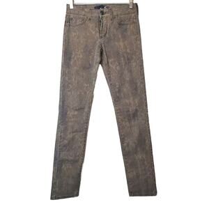 Just Cavali Designer Italy Jeans 28x33 Straight Womens Stretch Printed Brown